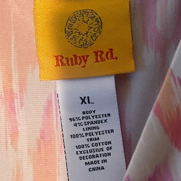 Ruby Rd Lace Back Long Flowy Stretch Boho Ruffle dress. Size XL GUC. - Picture 6 of 6